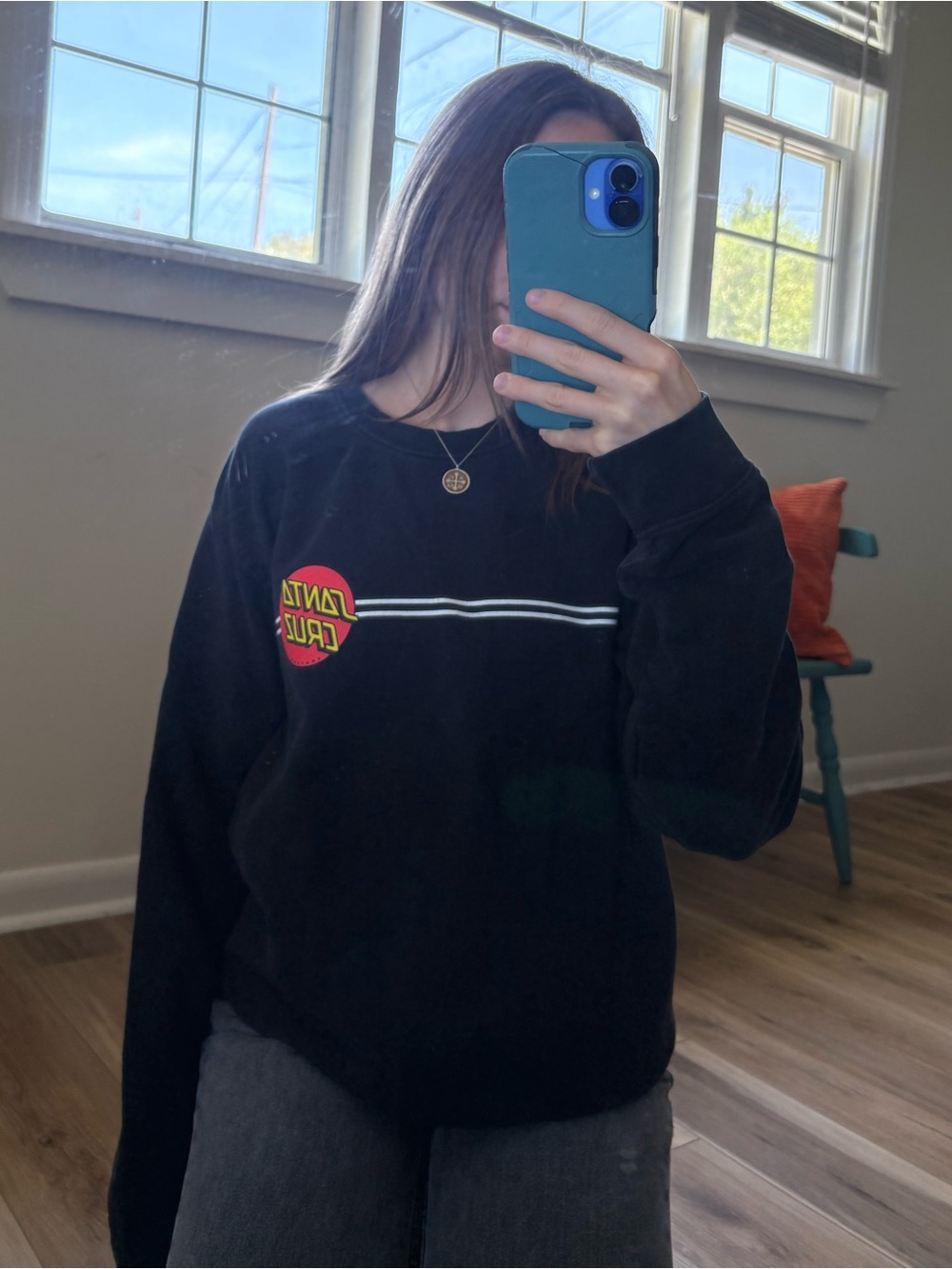 Santa Cruz Skateboards Black Crewneck Sweatshirt